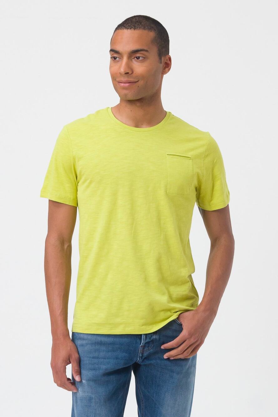 PEUTEREY Yellow Short Sleeve T-Shirt Men's Size M Cotton Crew Neck